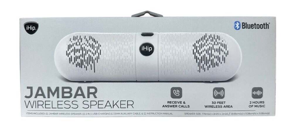 iHip Jambar Bluetooth‎ Wireless Speaker Portable Pill Style White